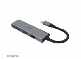 AKASA Hub USB-C 4x USB 3.0 port, Aluminium