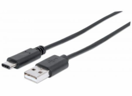 Manhattan USB-A – USB-C USB kabel 3 m černý (354981)