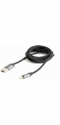 GEMBIRD Kabel USB 2.0 Lightning (IP5 a vyšší) nabíjecí a synchronizační kabel, opletený, 1,8m, černý, blister