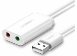 UGREEN USB-A To 3.5mm External Stereo Sound Adapter White 15cm