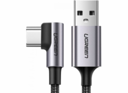 2x1 UGREEN Angled USB-C To USB-A Data Cable Black 2M