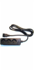 Eaton kabel / prodlužovací přívod do UPS, koncovka IEC C14, 3 zásuvky schuko, černý, 10A