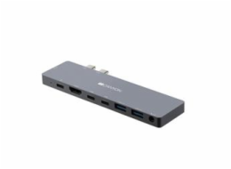 CANYON replikátor portů DS-8, 8v1, pro Apple Mackbook s Thunderbolt 3 (USB-C 87W),1*Type C PD87W+2*Type C data+2*HDMI