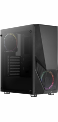 Aerocool skříň MLG Zauron Saturn, midATX, 1x RGB LED ventilátor 120mm, bez zdroje - černá