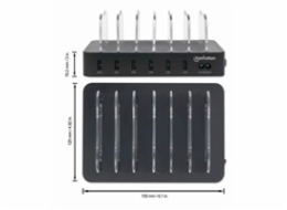 Manhattan USB nabíjecí stanice, 6-Port USB Charging Station, USB-A, černá