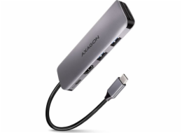 AXAGON HMC-5, USB 3.2 Gen 1 hub, porty 2x USB-A, HDMI, SD/microSD slot, PD 100W, kabel USB-C 20cm