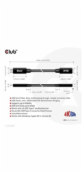 Club3D Prodlužovací kabel USB-C, 5Gbps 60W(20V/3A), 4K 60Hz (M/F), 2m