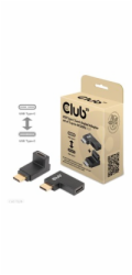 Club3D set adapterů USB-C Gen2 angled adapter set of 2, 4K120Hz, 240W, (M/F)