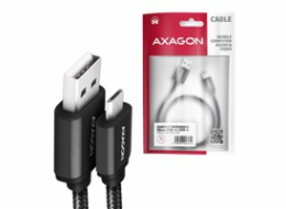 AXAGON BUMM-AM10AB, HQ kabel Micro USB <-> USB-A, 1m, USB 2.0, 2.4A, ALU, oplet, černý