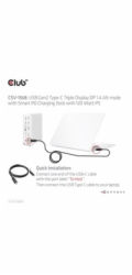Club3D Dokovací stanice USB-C, Triple Display DP 1.4 Alt mode Displaylink Dynamic PD Charging Dock with 120 Watt PS