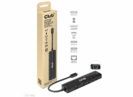 Club3D hub USB-C, 6-in-1 Hub s HDMI 8K30Hz, 2xUSB Type-A, RJ45 a 2xUSB Type-C, Data a PD nabíjení 100W