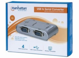 MANHATTAN Převodník z USB na 4x sériový port (USB AM/DB9M(4), RS232)
