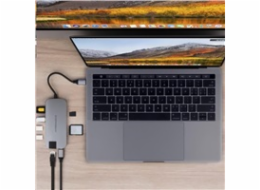 Hyper Drive Slim 8-in-1 USB-C Hub, Space šedá