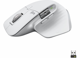 Logitech bezdrátová myš MX Master 3s - USB-C/ 8000dpi/ Logitech Flow/Bolt/7 tlačítek/tichá - bílo šedá