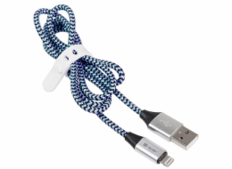 USB 2.0 iPhone AM lightning kabel 1,0 m černý a modrý