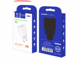 TRAVEL CHARGER DENMEN DC06 SINGLE 3.6A 20W WHITE 3600mAh TYPE-C POWER DELIVERY INPUT