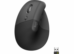 Logitech Lift Vertical Ergonomic Mouse - Grafitová, 400-4000dpi, 6 tlačítek, bluetooth, logitech bolt