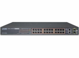 Planet FGSW-2624HPS4 L2 switch, 24x100Mb, 2x1Gb SFP, 24x PoE 802.3at 420W