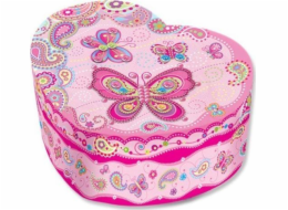 Pulio Pecoware Music box ve tvaru srdce s motýlky