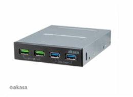 AKASA přední panel HUB 4 Port USB nabíjecí panel s dual Quick Charge 3.0 a dual USB 3.1 porty