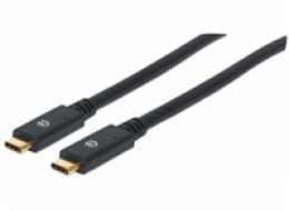 Manhattan USB-C kabel, USB 3.1, Gen 1, USB-C Male na USB-C Male, 5 Gbps, 2m, černá