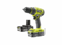 Ryobi ONE+ Akku-Bohrschrauber R18DD7-220S, 18Volt (grün/schwarz, 2x Li-Ionen Akku 2,0Ah, Tasche)