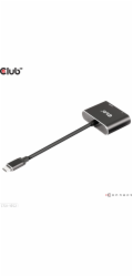 Club3D hub MST (Multi Stream Transport) USB3.2 Gen2 Type-C(DP Alt-Mode) na DisplayPort + HDMI 4K60Hz (M/F)