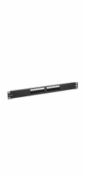 19" patch panel Solarix 12 x RJ45 CAT5E UTP 150 MHz černý 1U SX12-5E-UTP-BK