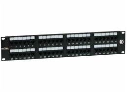 19" patch panel Solarix 48 x RJ45 CAT6 UTP 350 MHz černý 2U SX48-6-UTP-BK