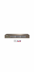 Tenda TEG1024D 24x Gigabit Switch, Fanless-bez ventilátorů, Rackmount, ochrana proti přepětí