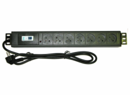 XtendLan 19   rozvodný panel 7x 230V, ČSN, s nadproudovým jističem/vypínačem