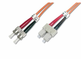 DIGITUS Fiber Optic Patch Cord, ST to SC, Multimode 50/125 µ, Duplex Length 3m