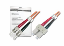 DIGITUS Fiber Optic Patch Cord, ST to SC, Multimode 50/125 µ, Duplex Length 7m