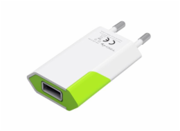 TECHLY 100044 Techly Slim USB charger 230V -> 5V/1A white/green