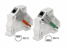 Delock - Modulární montážní držák s DIN kolejnicí - montáž na kolejnici - bílá - 1 port