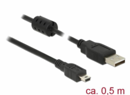 Delock - Kabel USB - USB (M) do mini-USB typ B (M) - USB 2.0 - 50 cm - černá