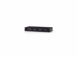 Nedis UHUBU3420BK - Rozbočovač USB | 4 porty | Napájení USB 3.0 | Samostatné Napájení | 5 Gbps