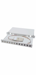 Digitus Fiber Optic Sliding Splice Box, 1U, Equipped 6x LC Duplex, incl. M 25 Screw, Splice Cassette OM2 Color Pigtails, Adapter