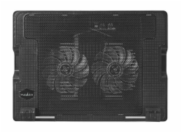 Chladicí podložka Nedis NBCR200BK Chladicí podložka, pod notebook, do 18", ventilátor 140mm, 2x USB, plast/ kov, černá NBCR200BK NEDIS stojan na notebook/ univerzální/ pro notebooky do 18"/ 2x ventilá