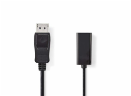Nedis CCGB37150BK02 - DisplayPort – HDMI Kabel | DisplayPort Zástrčka - HDMI Zásuvka | 0,2 m | Černá barva