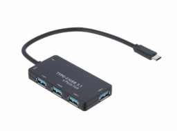 Akyga hub USB type C/USB 3.1 4-portABS/20 cm