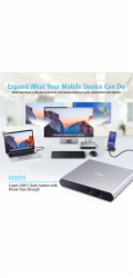 Aten 2-Port USB-C Dock Switch with Power Pass-through