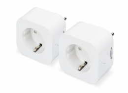 Ednet Inteligentní zásuvka s hlasovým ovládáním, konektor CEE 7/7, WiFi 2,4 GHz, twin pack, 230V, 2300W