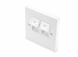 DIGITUS&nbsp;čelní&nbsp;deska&nbsp;pro&nbsp;Keystone&nbsp;Jacks,&nbsp;2x&nbsp;protiprachový&nbsp;kryt&nbsp;RJ45,&nbsp;86x86mm&nbsp;+&nbsp;střední&nbsp;deska,&nbsp;čistá&nbsp;bílá,&nbsp;britský&nbsp;typ