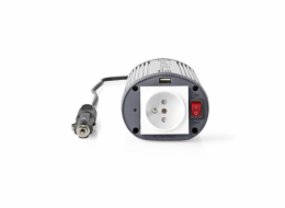 NEDIS měnič napětí/ 12 V DC/230 V AC 50 Hz/ 150 W (300 W špička)/ 1x USB/ 1x zásuvka typu E