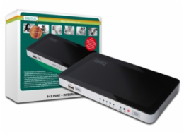 DIGITUS HDMI USB Video přepínač, 4 HDMI, 1 USB vstup =>  1 Výstup HDMI pro Win7, Vista, XP, Mac OS X