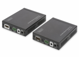 DIGITUS Sada 4K HDMI Extender, HDBaseT, UHD 4K * 2K @ 60 Hz, 100 m po síťovém kabelu (kat. 6, 6a, 7)