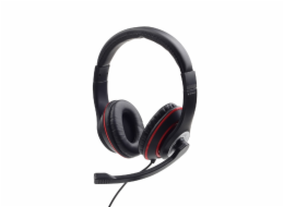 Gembird MHS-03-BKRD sluchátka / náhlavní souprava Sluchátka s mikrofonem Kabel Přes hlavu Hraní Černá, Červená
