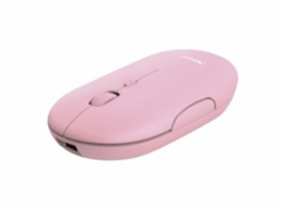 TRUST PUCK/Cestovní/Optická/1 600 DPI/USB+BT/Růžová