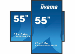 55" iiyama LH5542UHS-B3: IPS, 4K UHD, 500cd/m2, 18/7, LAN, Android 8.0, černý